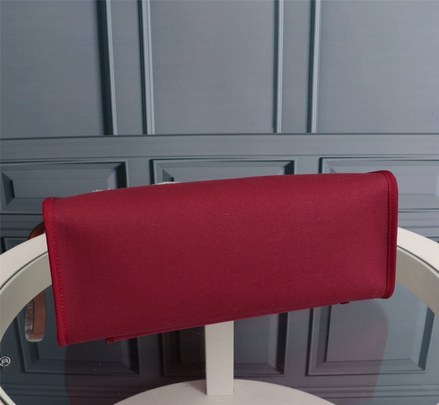 HM HERBAG ZIP 31 LONA ROJO VINO Y COBRE