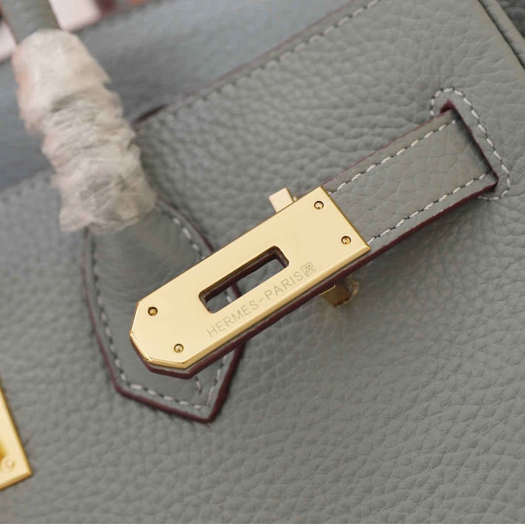 BOLSO HM BIRKIN 30 GRIS TEMPLADO TOGO HARDWARE DORADO