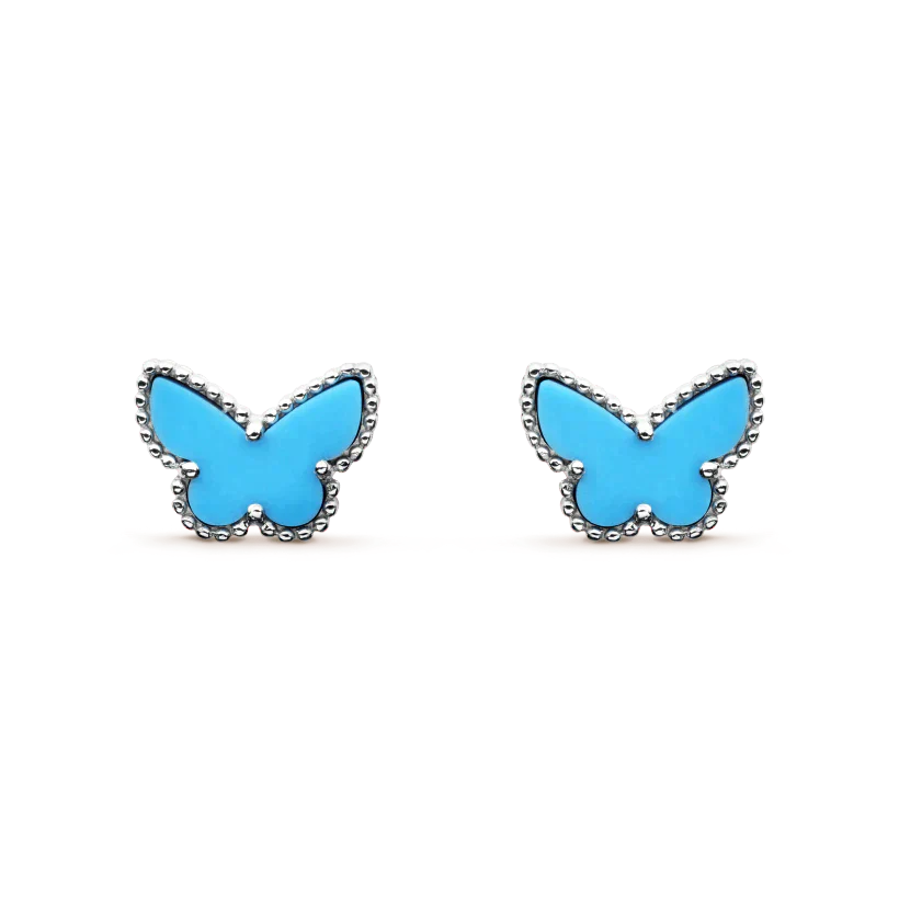 DIANA BUTTERFLY TURQUOISE EARRINGS SILVER