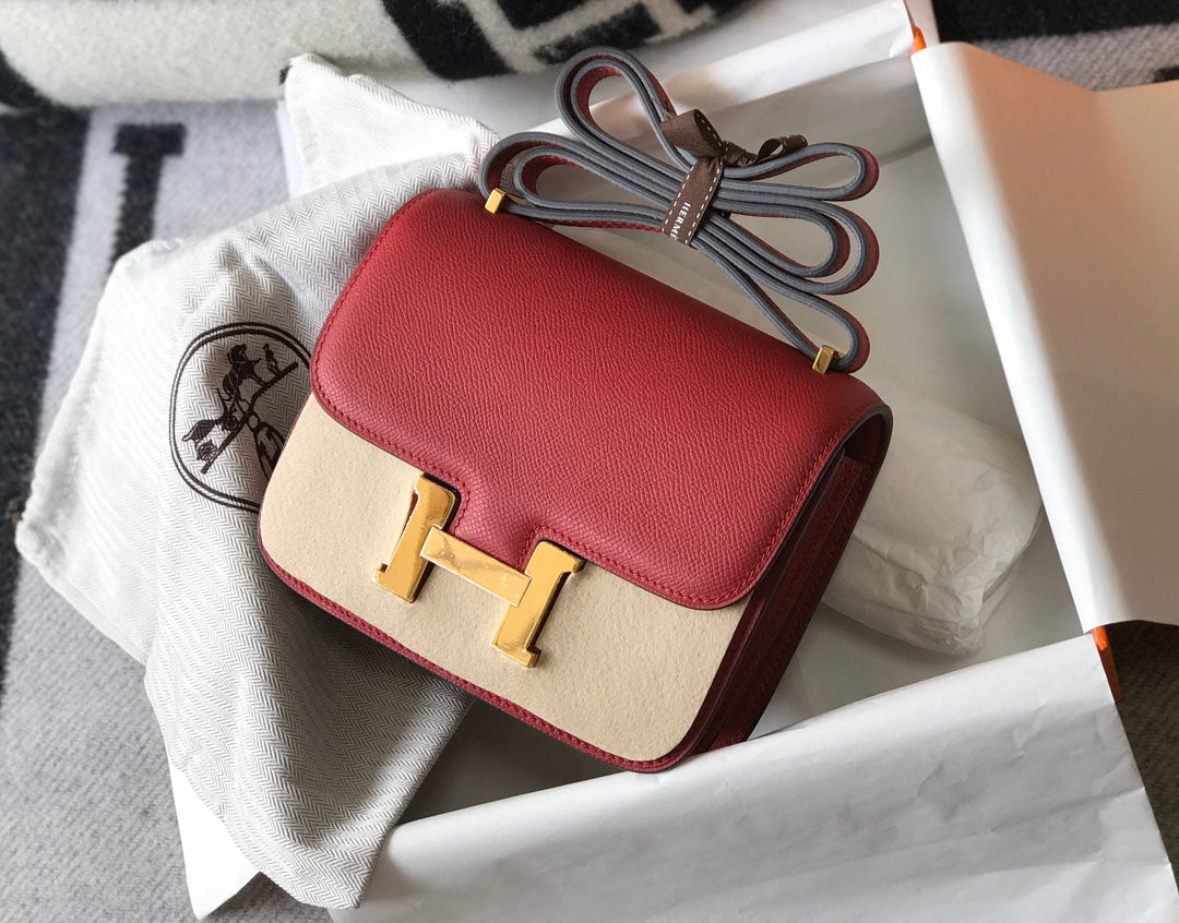 CONSTANCE 18 ROJO OSCURO EPSOM GOLD HARDWARE
