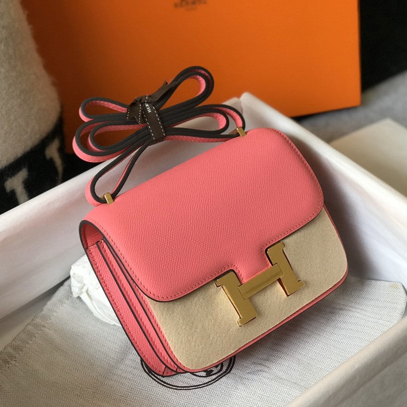 CONSTANCE 18 ROSA OSCURO EPSOM HARDWARE DORADO