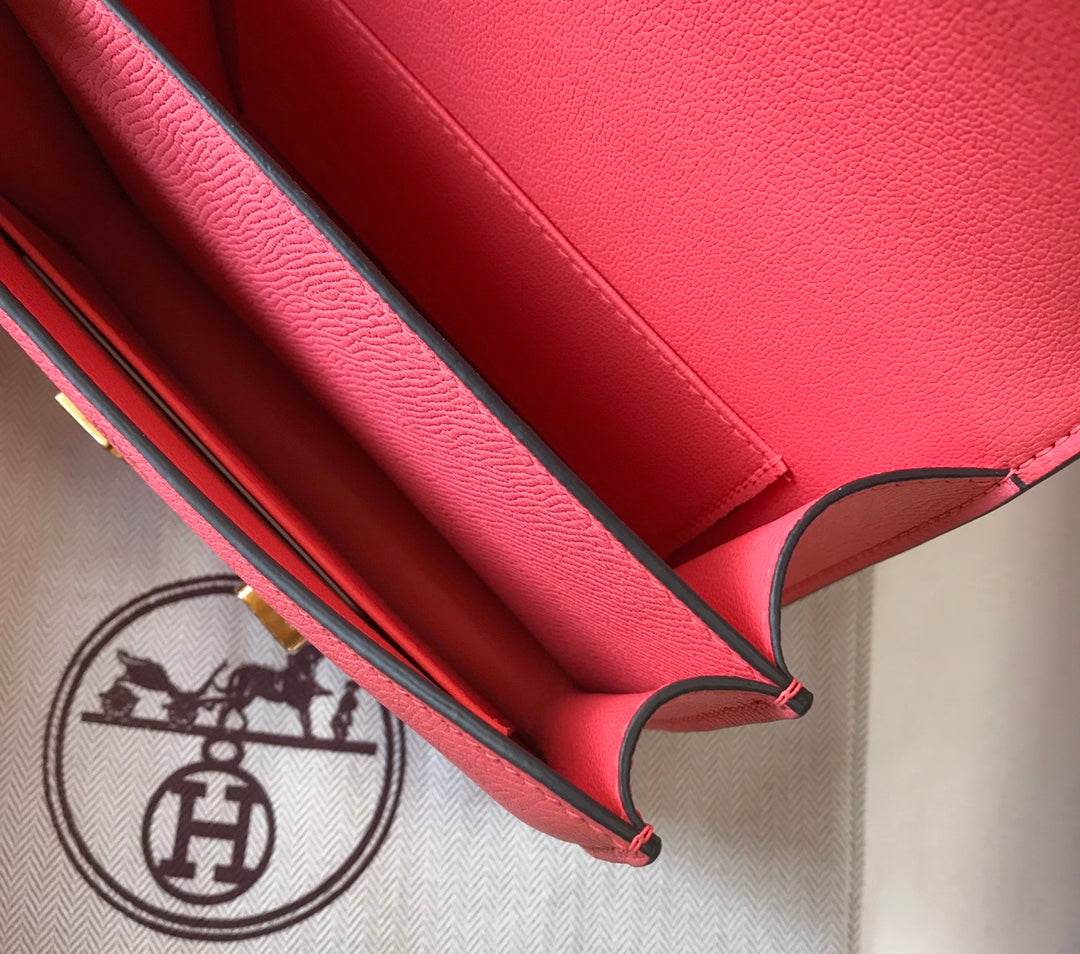CONSTANCE 18 ROSA OSCURO EPSOM HARDWARE DORADO