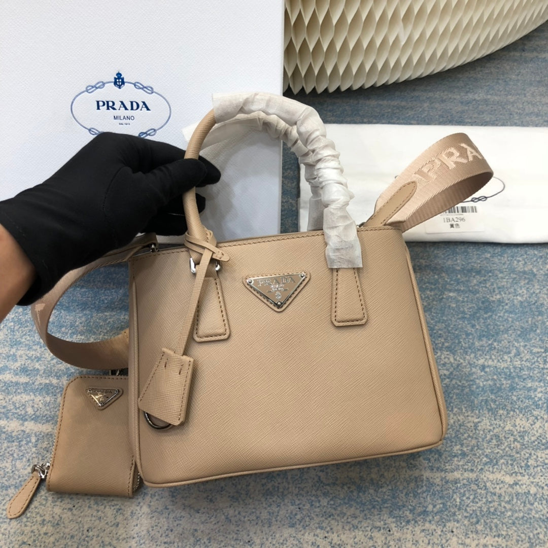 BOLSO PRA MINI 23 DE PIEL SAFFIANO BEIGE TAN BEIGE