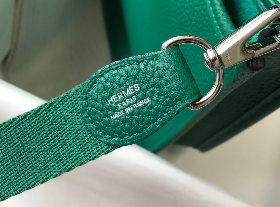 Mini Evelyne 18 cm Vert foncé Togo Quincaillerie argentée