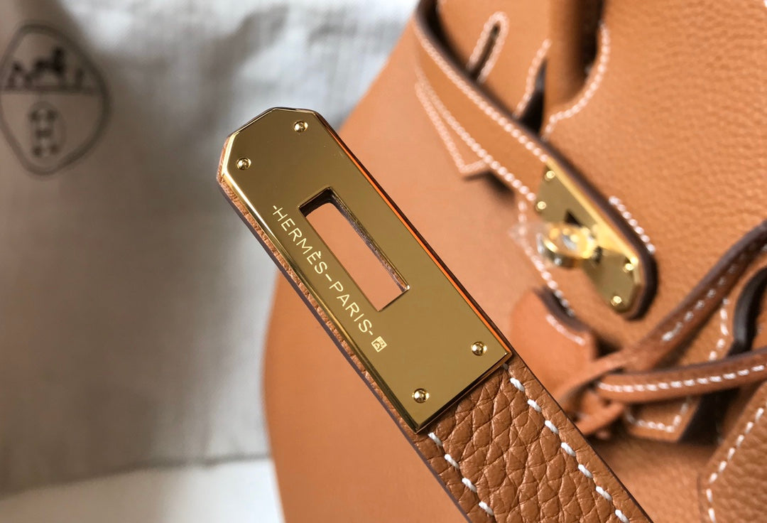 HM BIRKIN 35 CM CUERO TOGO TAN HERRAJES DORADOS