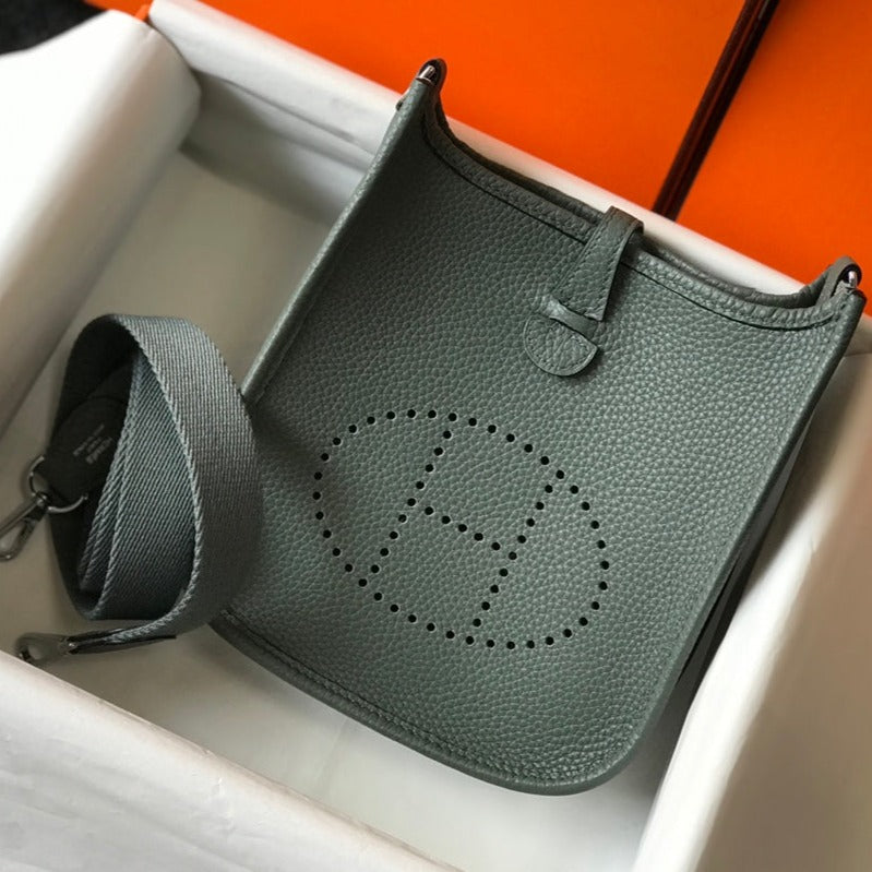 Mini Evelyne 18 cm Vert Amande Togo Quincaillerie Argentée