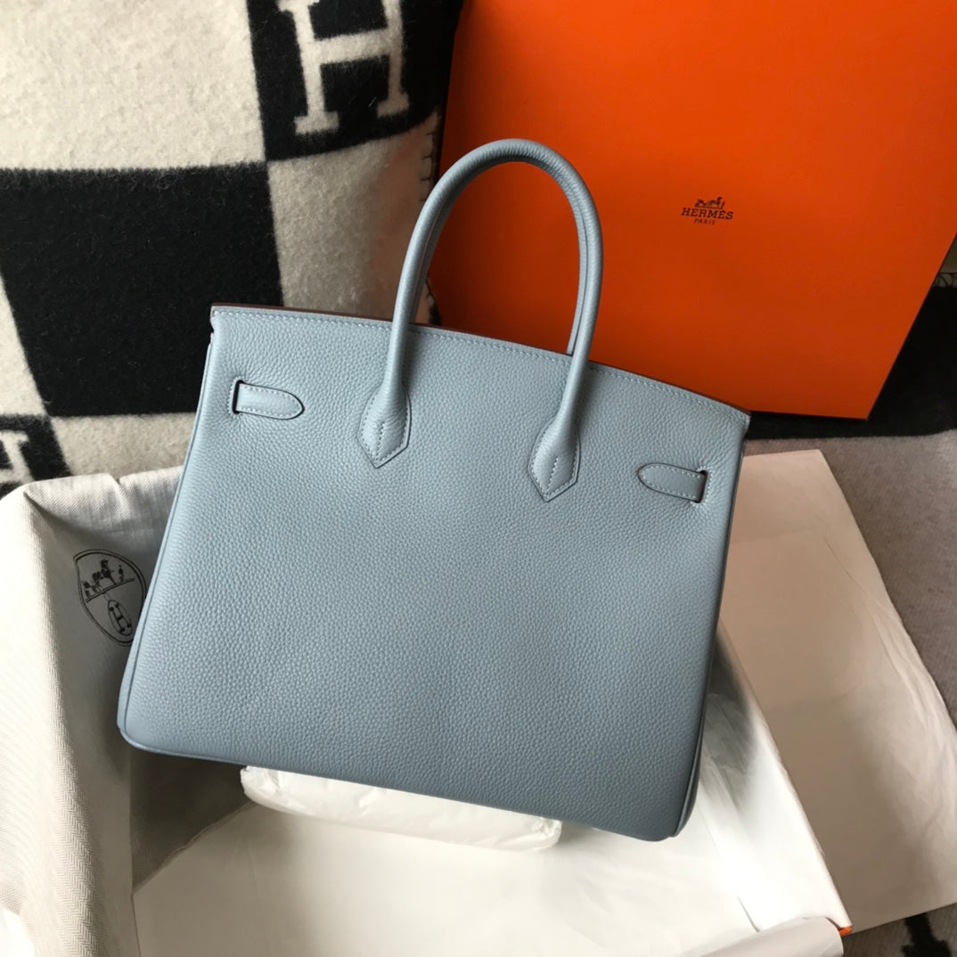 HM BIRKIN 35CM PIEL TOGO AZUL CIELO CON HERRAJES DORADOS