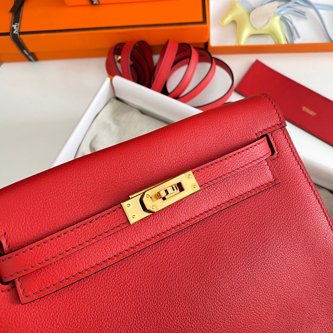 Kelly Danse II 22cm Cuero Evercolor Rojo Ghw