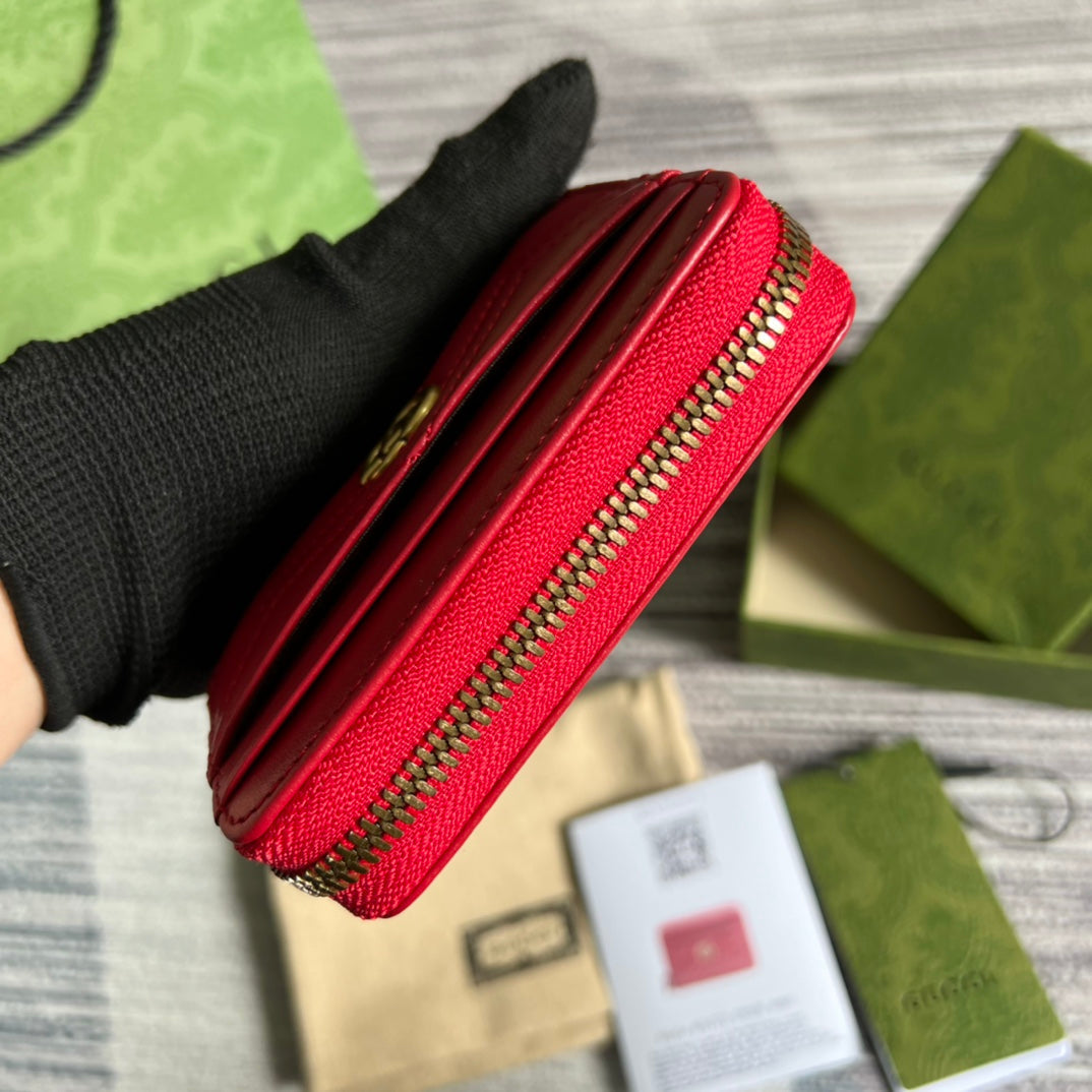 CARTERA GG MARMONT MINI 11 PIEL DE BECERRO ROJO CEREZA