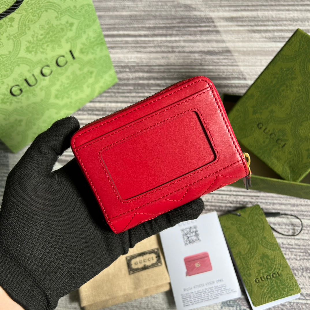 CARTERA GG MARMONT MINI 11 PIEL DE BECERRO ROJO CEREZA