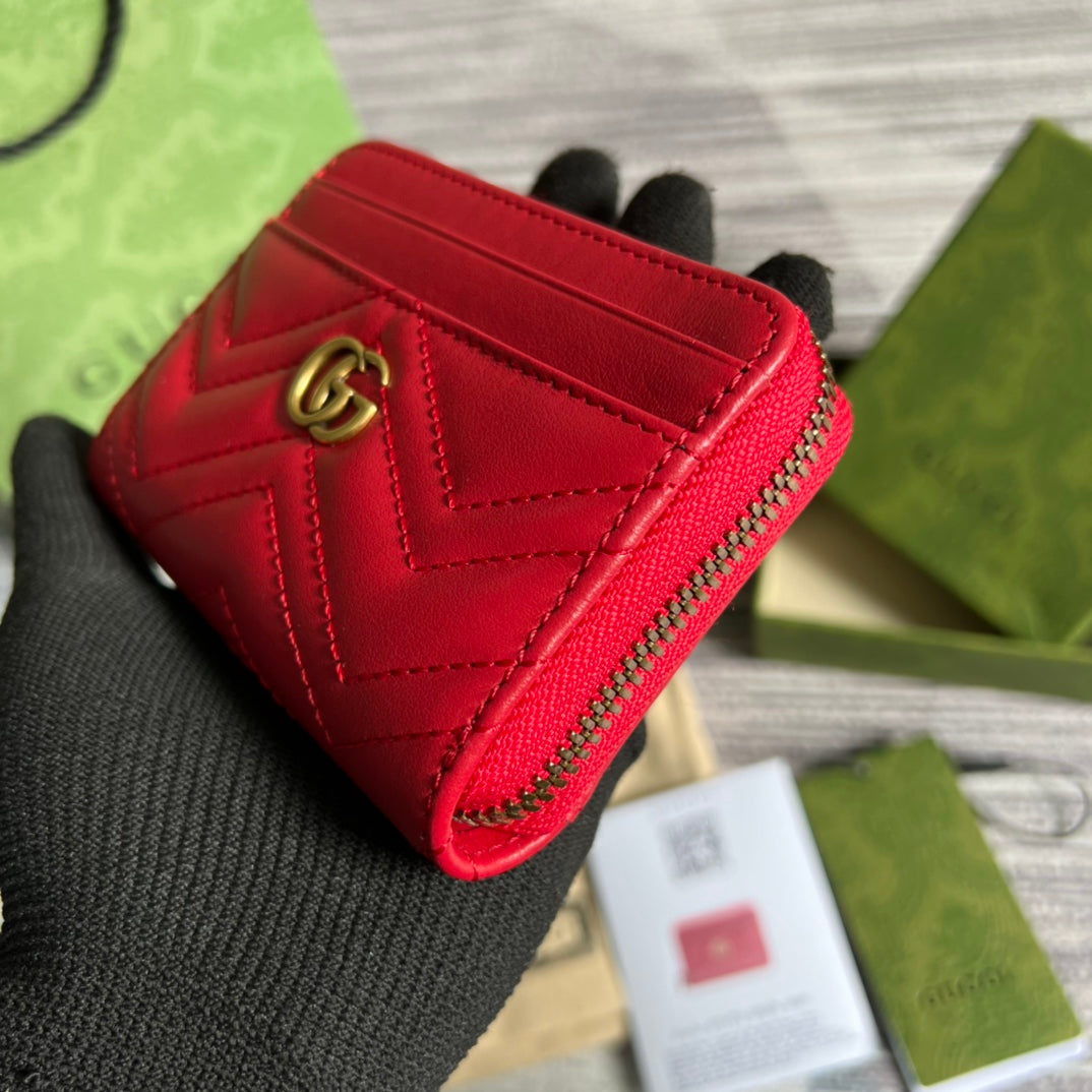 CARTERA GG MARMONT MINI 11 PIEL DE BECERRO ROJO CEREZA