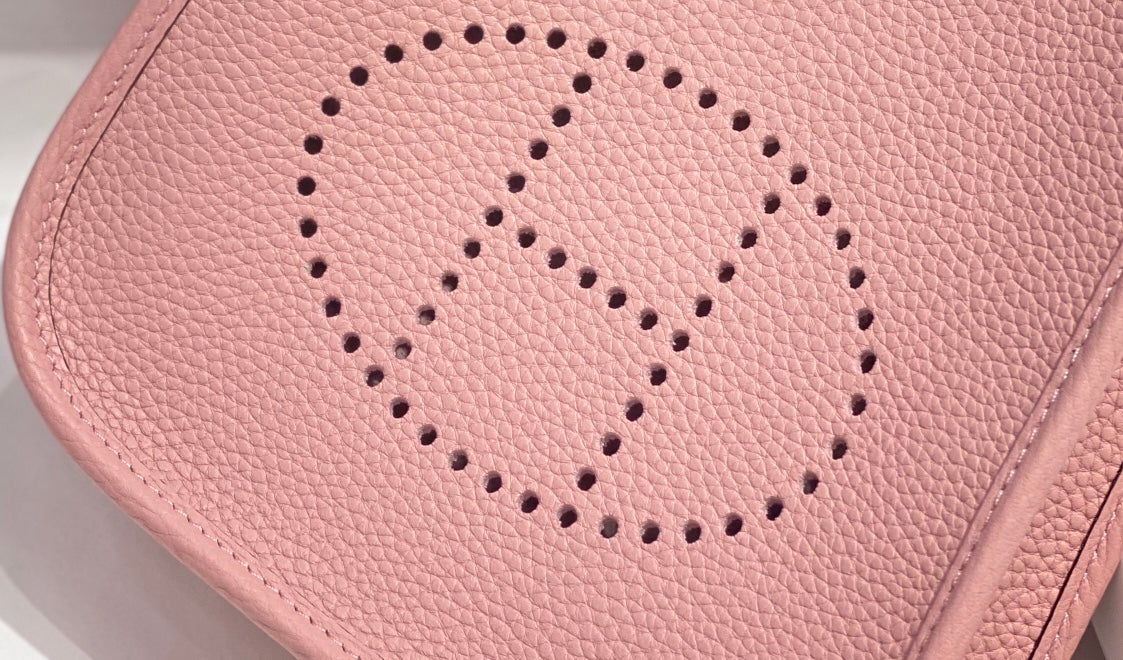 Mini Evelyne 18cm Rose Togo Quincaillerie Argentée