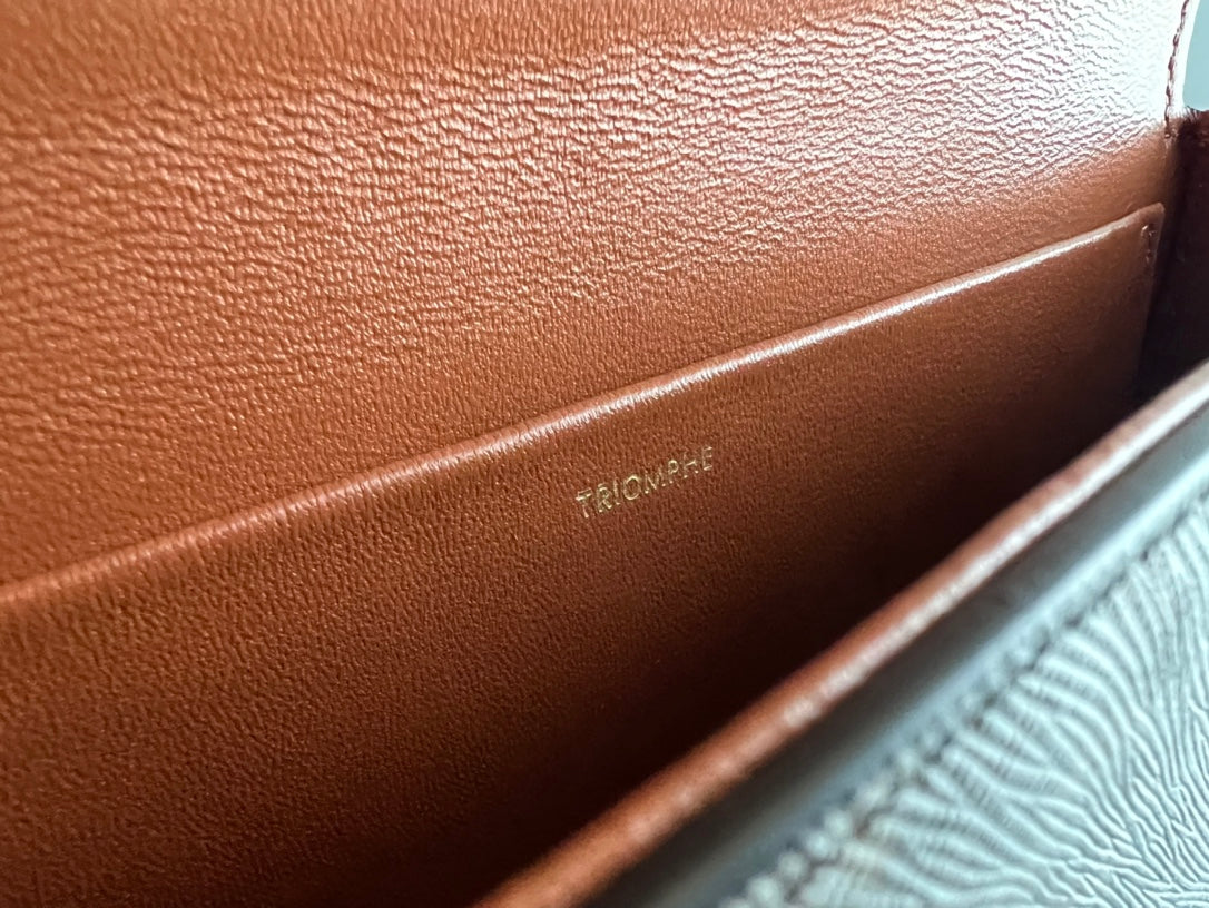 SAC À BANDOULIÈRE CHAÎNE EN CUIR DE VACHE À MOTIF NOIR TRIPHOME 20