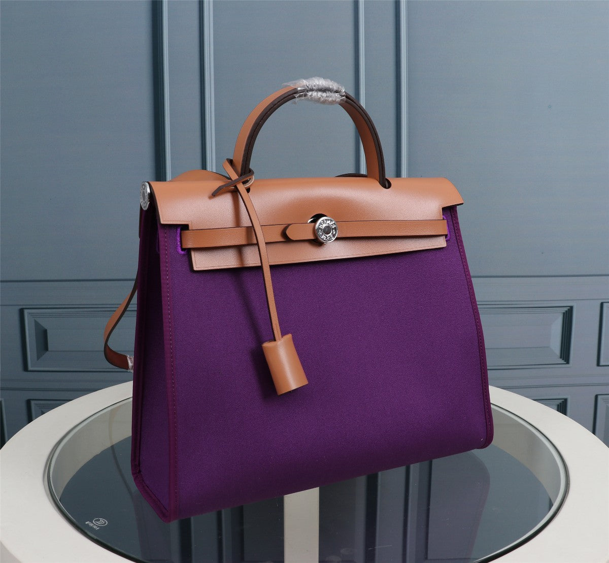HM HERBAG ZIP 31 LONA VIOLETA Y COBRE