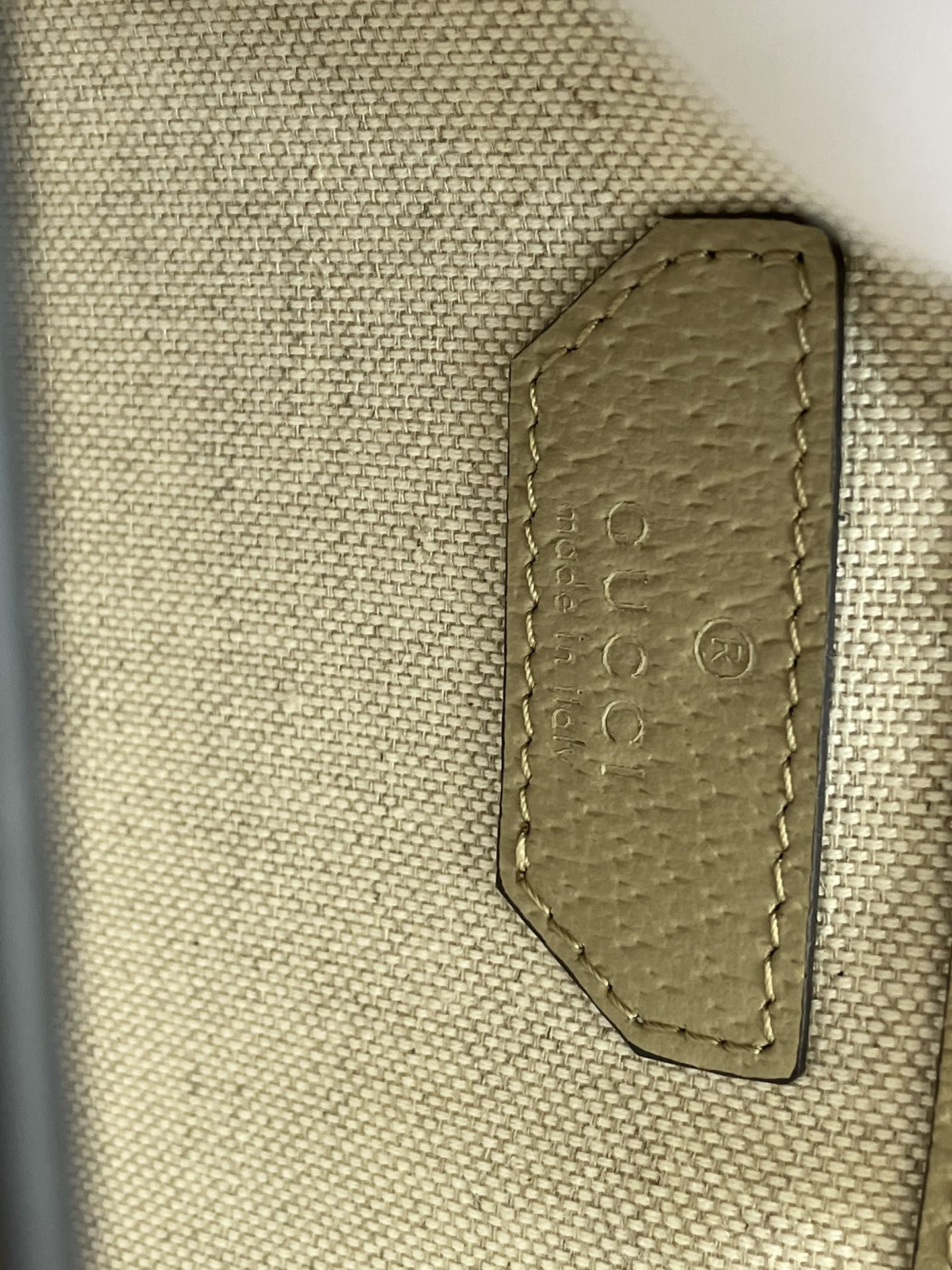 MINI SAC BANDOULIÈRE 20 AVEC G ENTRELACÉS EN TOILE BEIGE