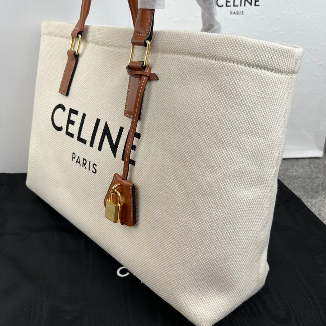 CABAS 44 BOLSO TOTE DE LONA ESTAMPADO BLANCO