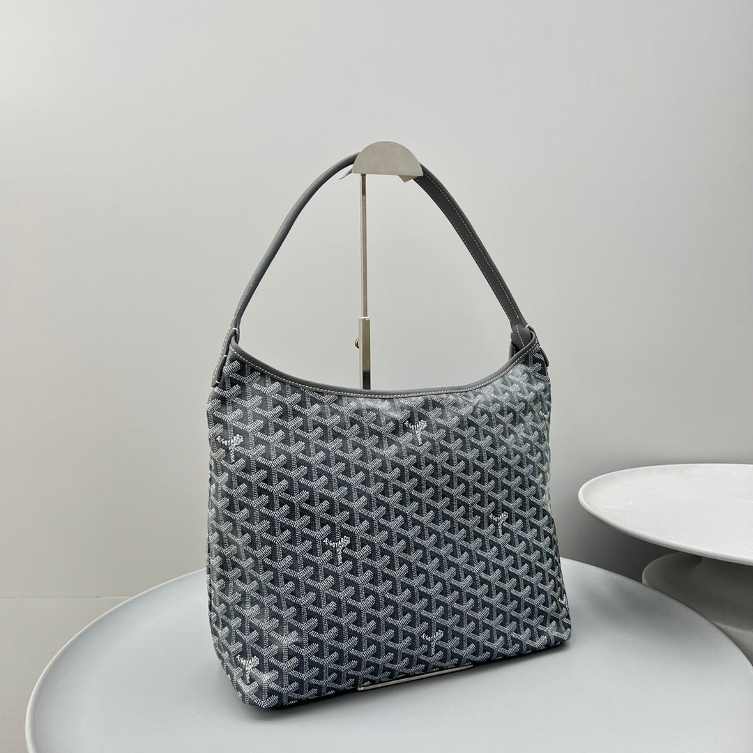 HOBO BOH¨¨ME 34 EN LONA GOYARDINE GRIS Y PIEL DE BECERRO