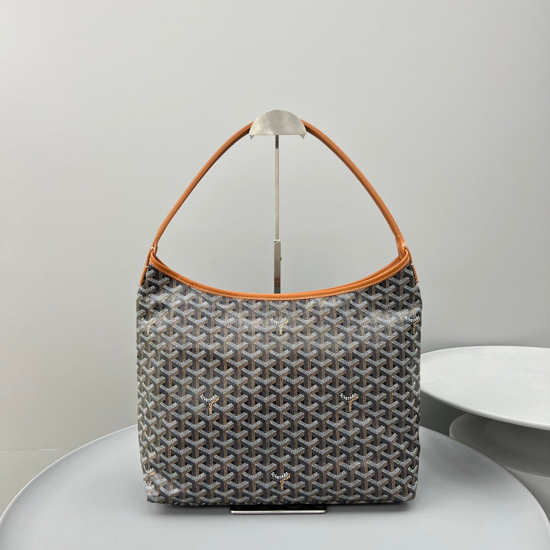 HOBO BOH¨¨ME 34 IN BROWN GOYARDINE CANVAS AND CALFSKIN
