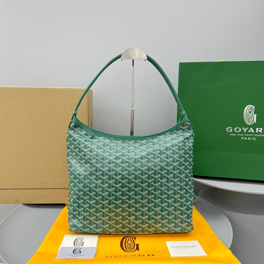 HOBO BOH¨¨ME 34 IN GREEN GOYARDINE CANVAS AND CALFSKIN
