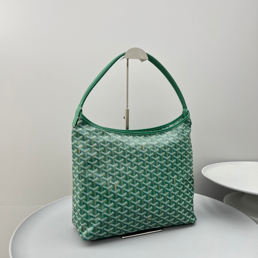 HOBO BOH¨¨ME 34 IN GREEN GOYARDINE CANVAS AND CALFSKIN