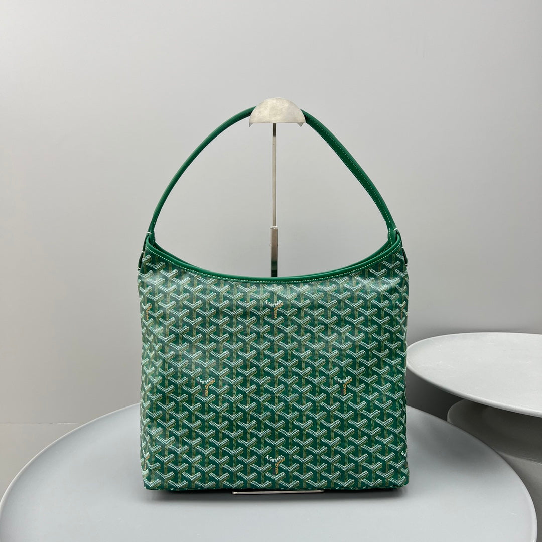 HOBO BOH¨¨ME 34 IN GREEN GOYARDINE CANVAS AND CALFSKIN