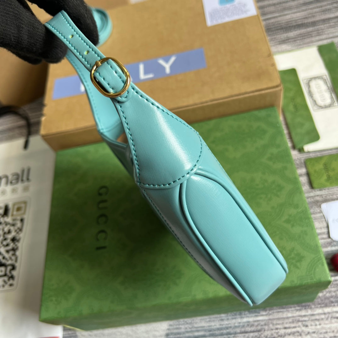 SAC À BANDOULIÈRE GG JACKIE MINI 19 EN CUIR DE VEAU BLEU PASTEL