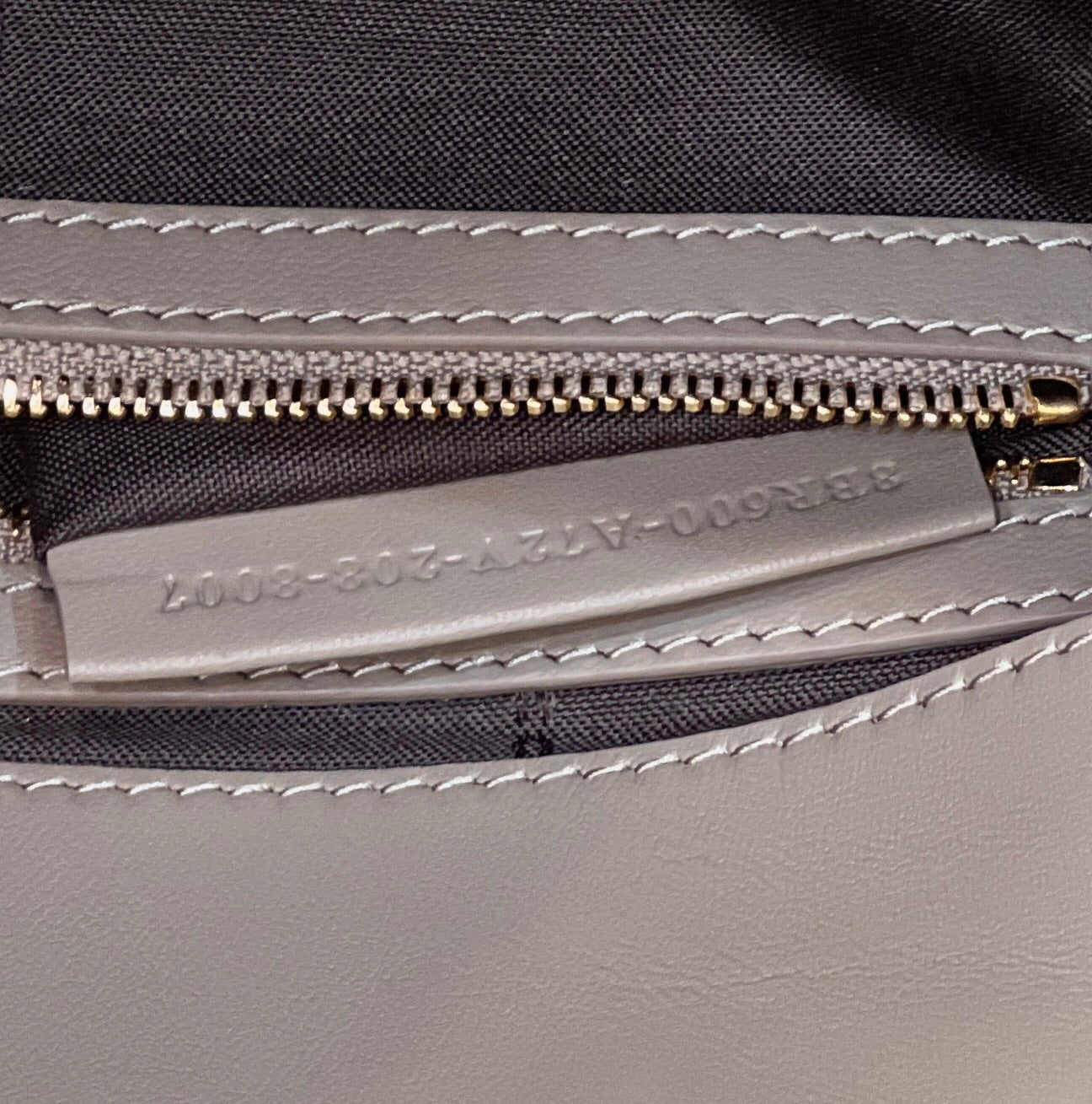 Baguette 27cm Dove Grey Lambskin Gold Hardware