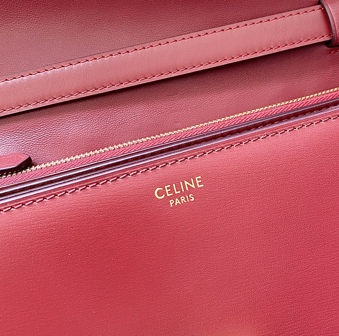 BOLSO CELINE MEDIANO CLÁSICO 24 CM PIEL DE BECERRO ROJA