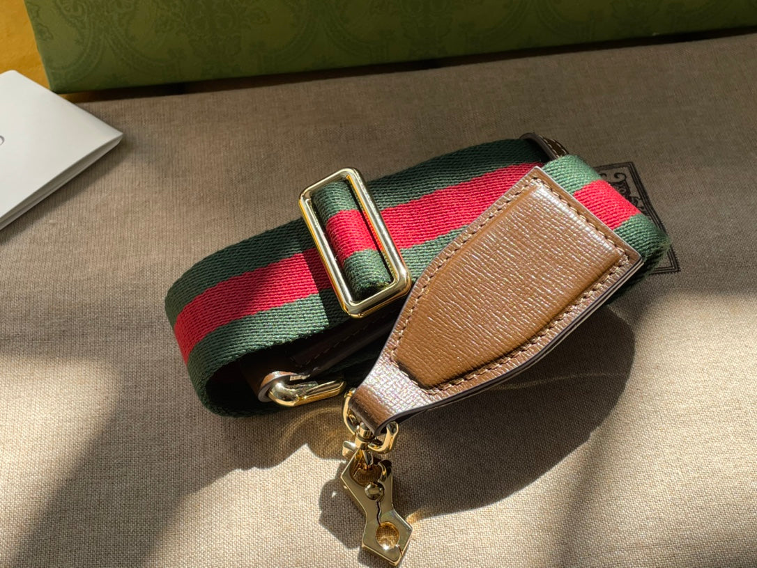 SAC SUPER MINI GG 12 HORSEBIT 1955 EN TOILE BEIGE ET CUIR DE VEAU ÉBÈNE