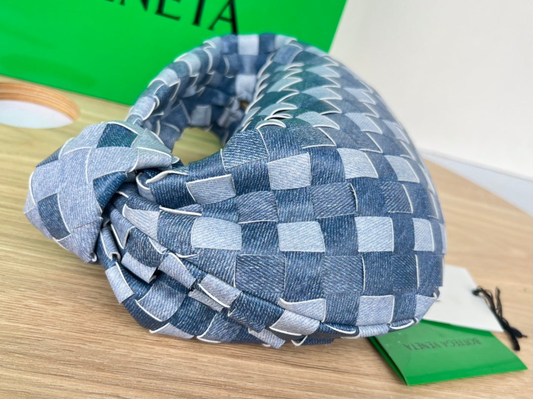 mini jodie 28 en cuir d'agneau bleu denim