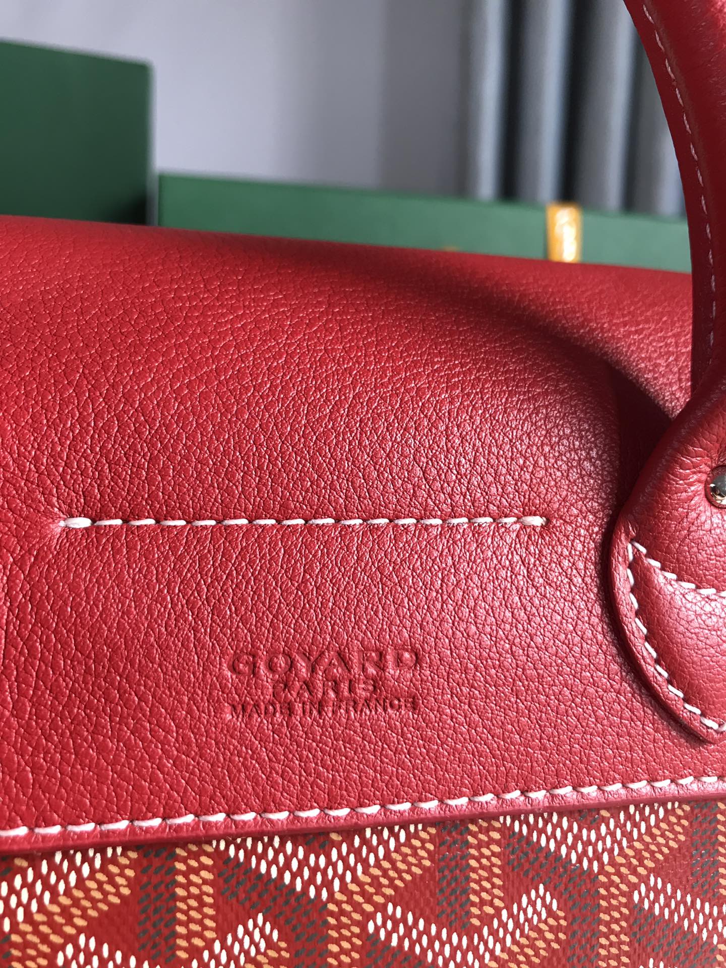 MOCHILA ALPIN MINI 21 EN PIEL DE CORDERO ROJA CLÁSICA Y LONA GOYARDINE
