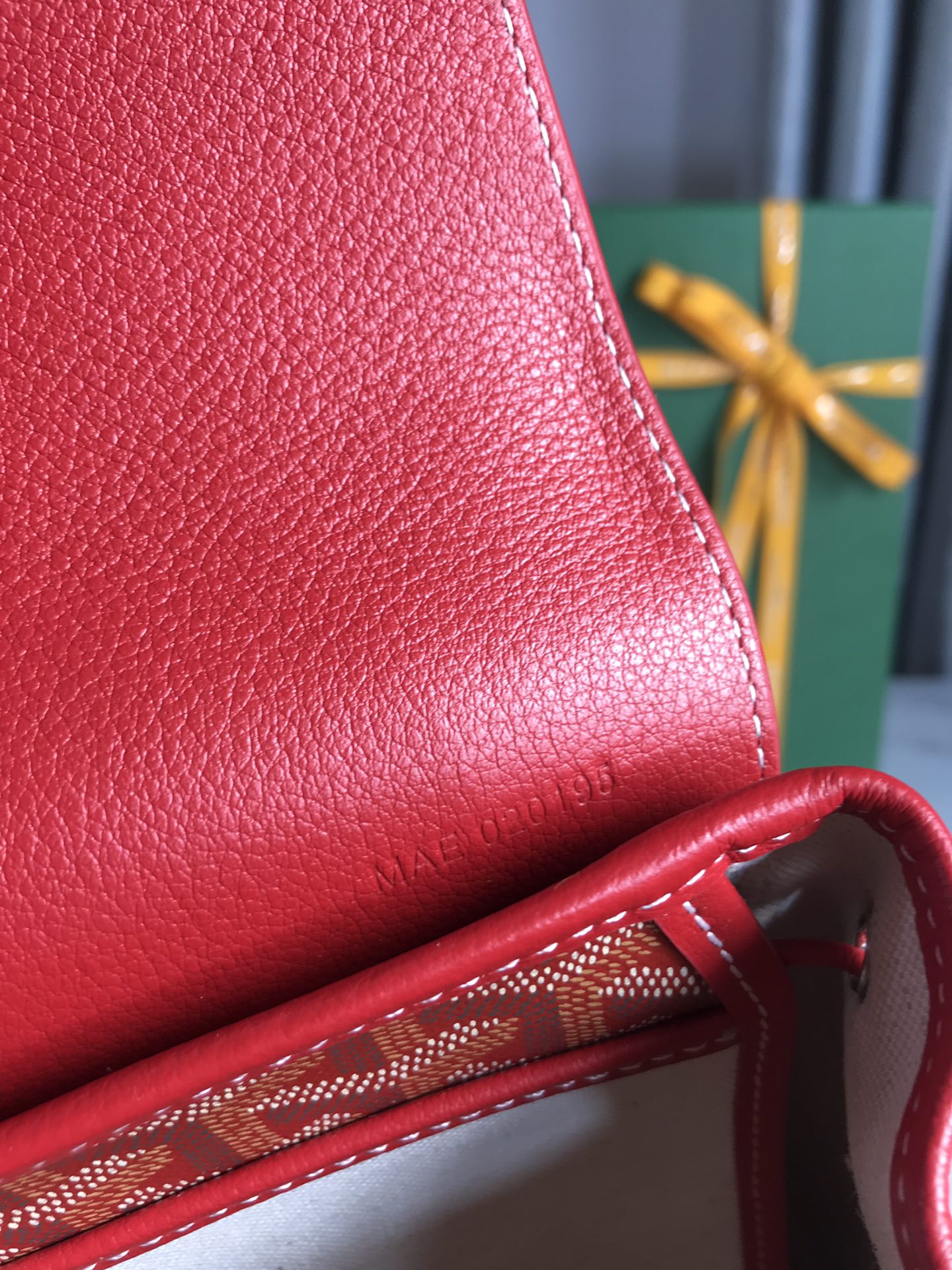 MOCHILA ALPIN MINI 21 EN PIEL DE CORDERO ROJA CLÁSICA Y LONA GOYARDINE
