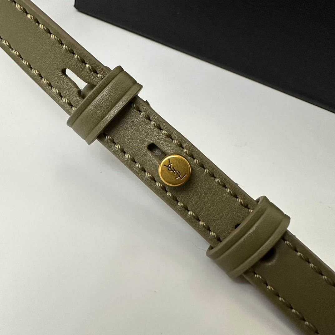 Petit sac cartable SL Kaia en cuir lisse vert