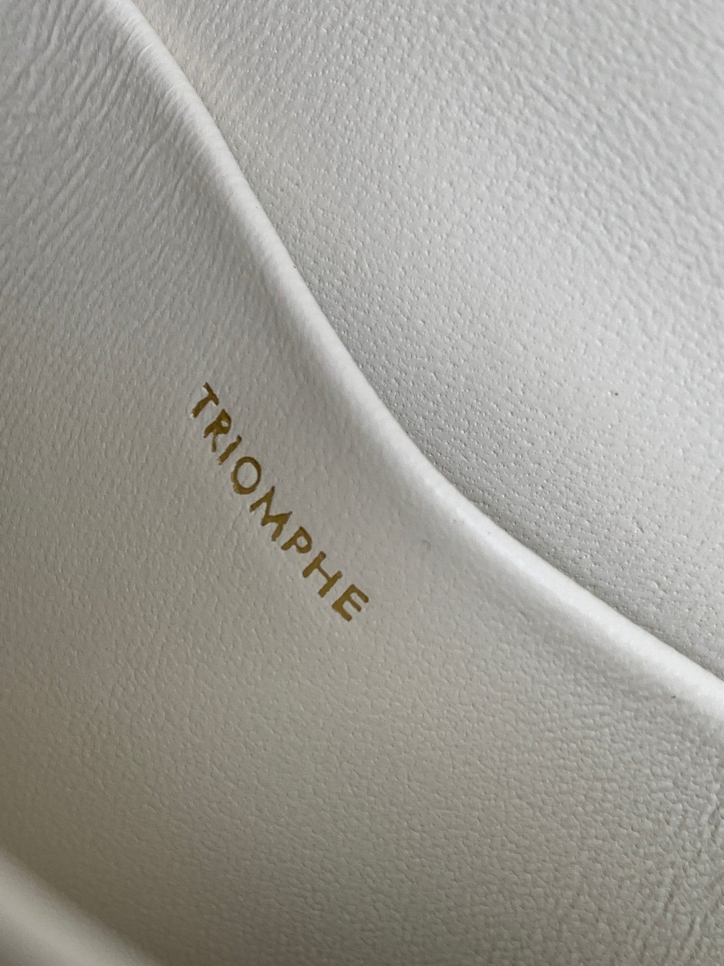 Teen Besace Triomphe 18,5 en cuir de veau blanc avec chaîne