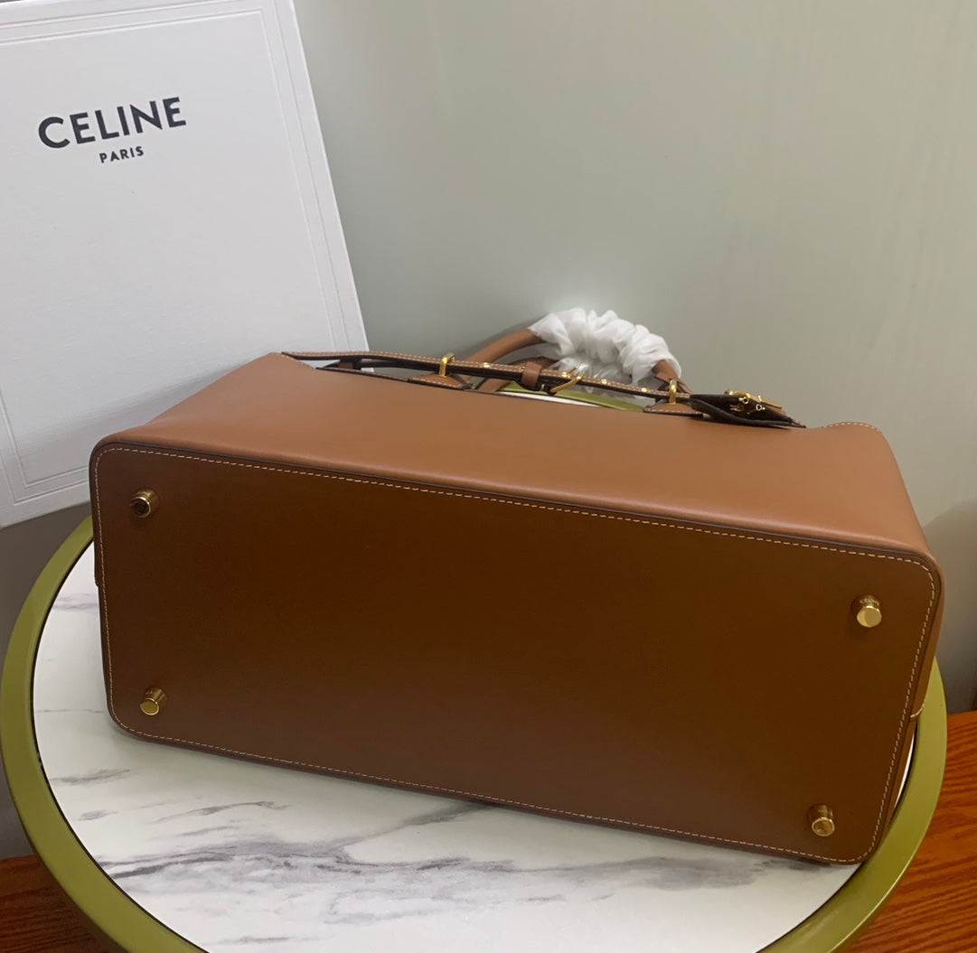 SAC CONTI 36 EN CUIR DE VEAU MARRON BRONZE, QUINCAILLERIE DORÉ