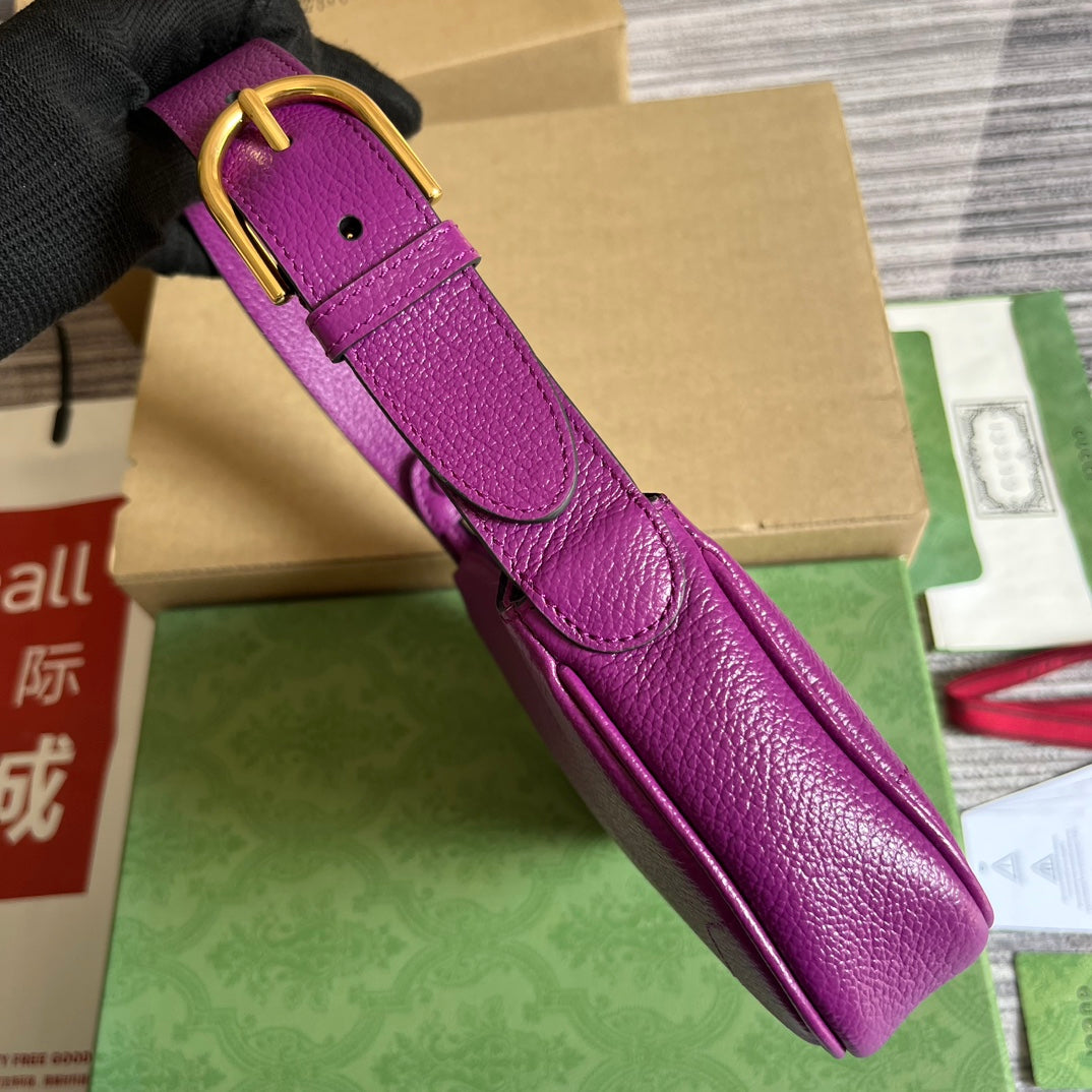 SAC À BANDOULIÈRE APHRODITE MINI 21 EN CUIR DE VEAU VIOLET