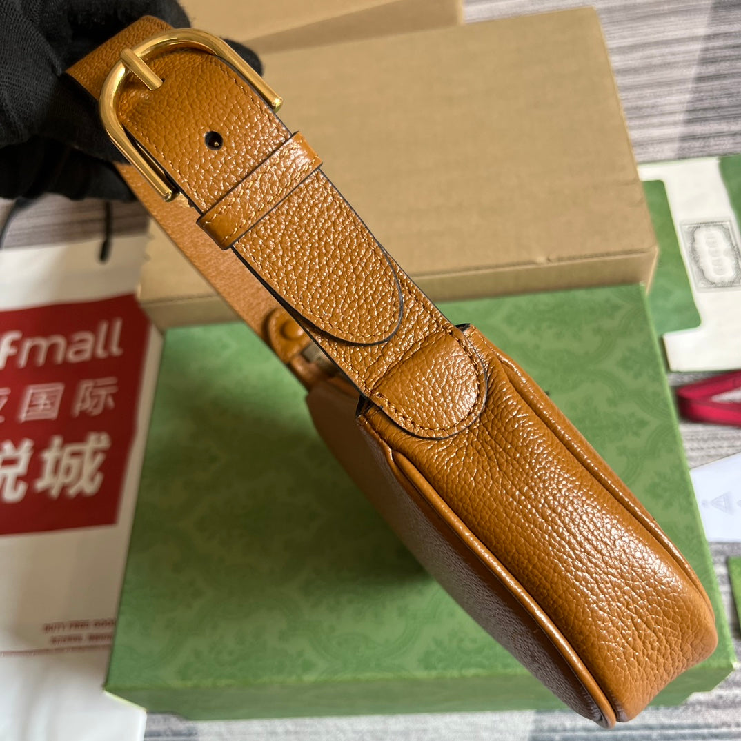 BOLSO DE HOMBRO APHRODITE MINI 21 EN PIEL DE BECERRO MARRÓN CARAMELO