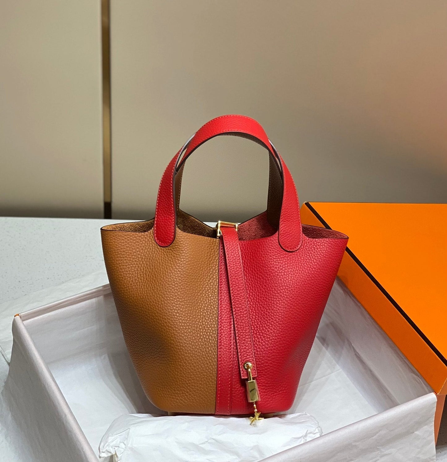 Cerradura picotin 18 rojo marrón togo shw