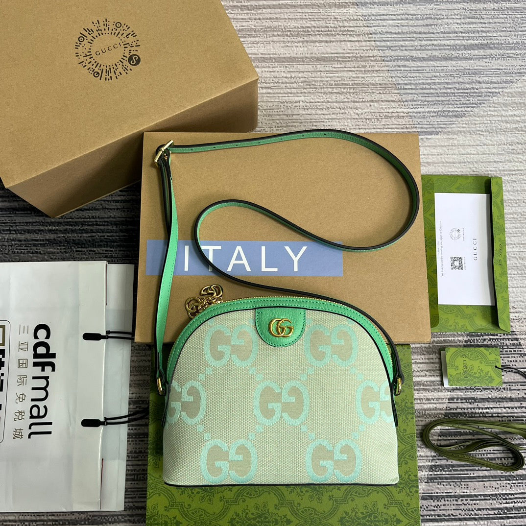 Bolsa de cosméticos grande Ophidia de 24 cm, lona con monograma beige y verde