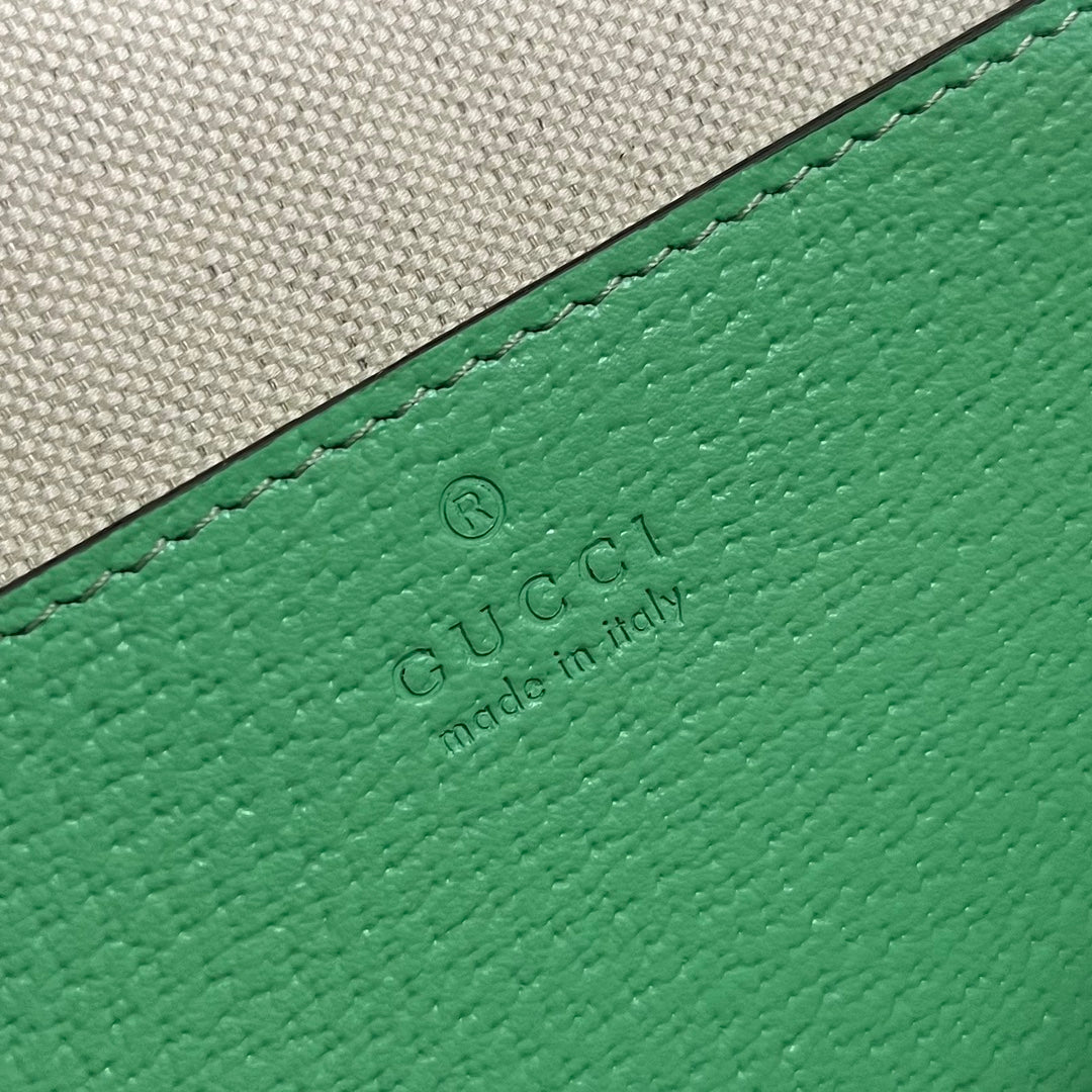 Bolsa de cosméticos grande Ophidia de 24 cm, lona con monograma beige y verde