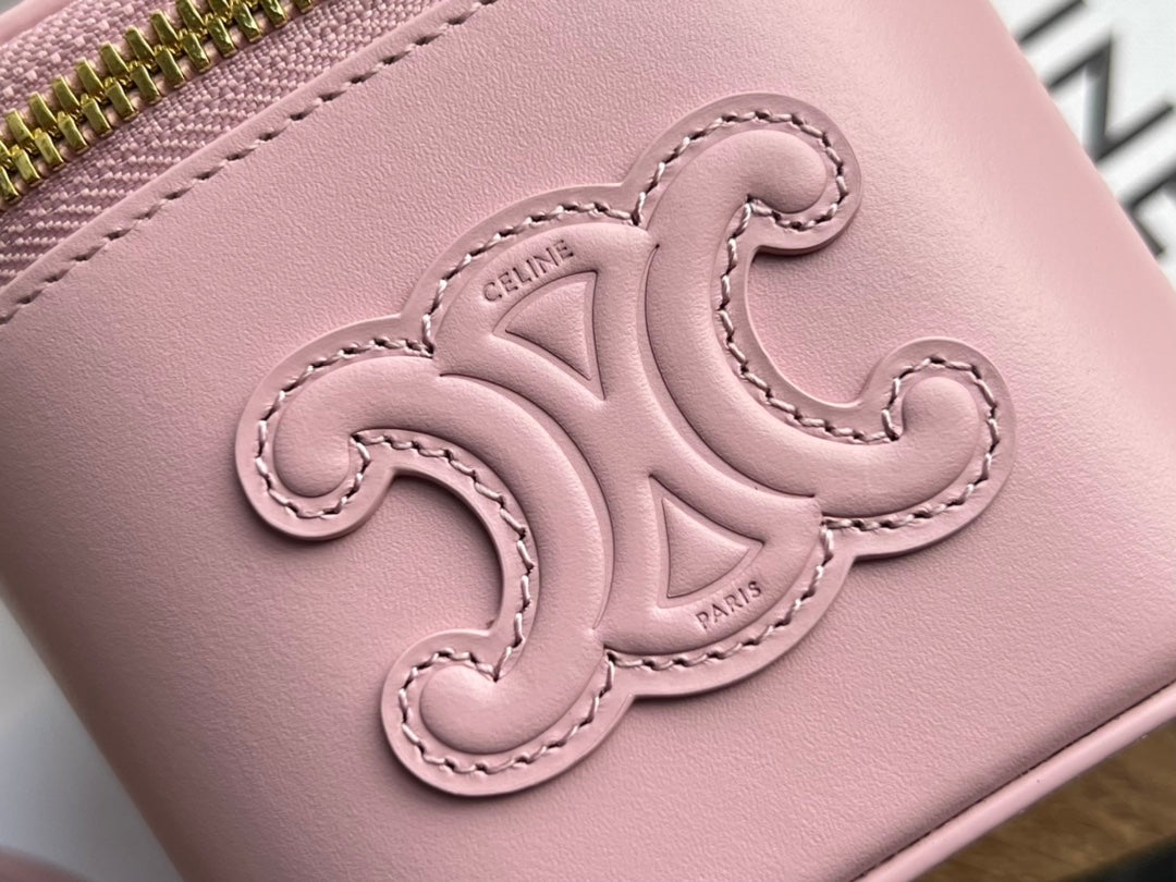BOLSO CUIR TRIPHOME 19 DE PIEL DE BECERRO LISA ROSA PASTEL