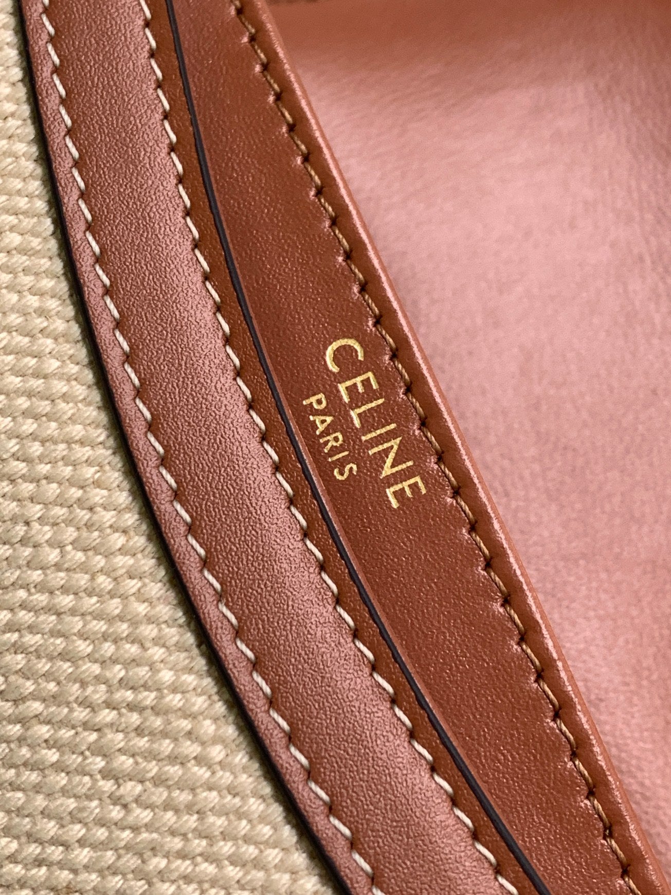 CADENA ADOLESCENTE BESACE TRIOMPHE 15,5 CM TEXTIL Y PIEL DE BECERRO TAN