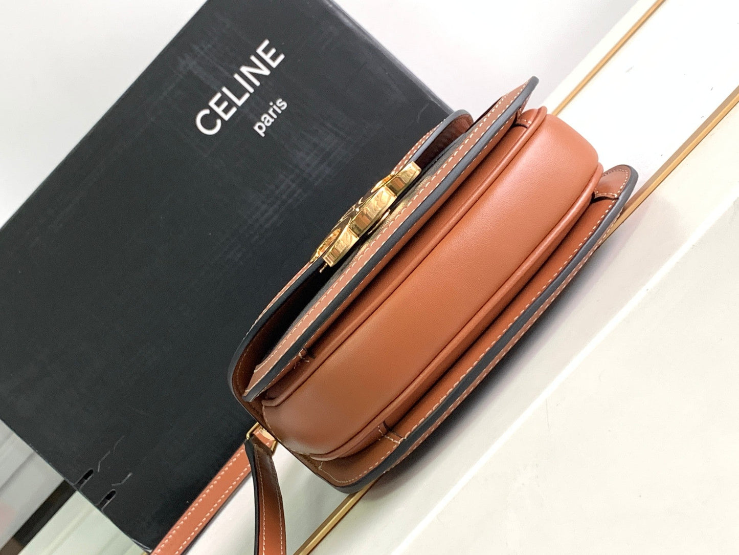 CADENA ADOLESCENTE BESACE TRIOMPHE 15,5 CM MONOGRAMA MARRÓN Y PIEL DE BECERRO TAN