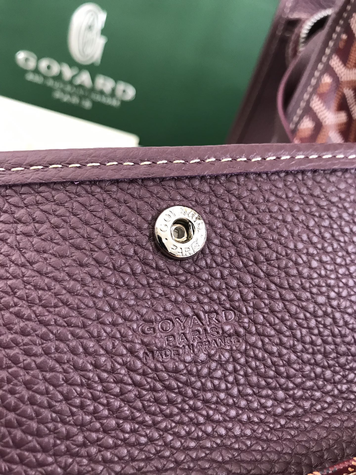 HARDY PM BAG 40 IN BROWN GOYARDINE CANVAS AND TAURILLON LEATHER TRIM