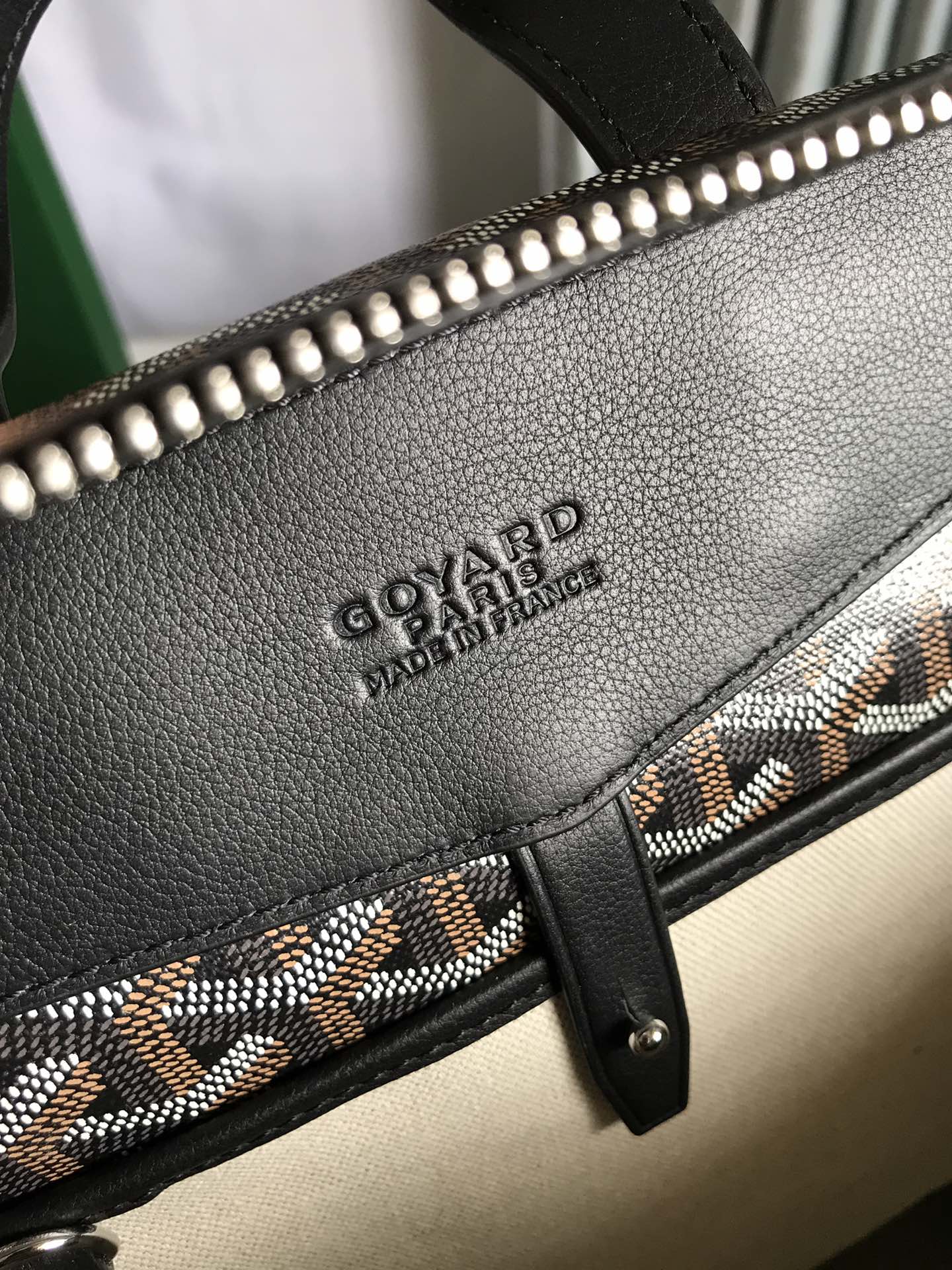 MOCHILA CISALPIN 43 EN LONA GOYARDINE NEGRA Y PIEL DE BECERRO