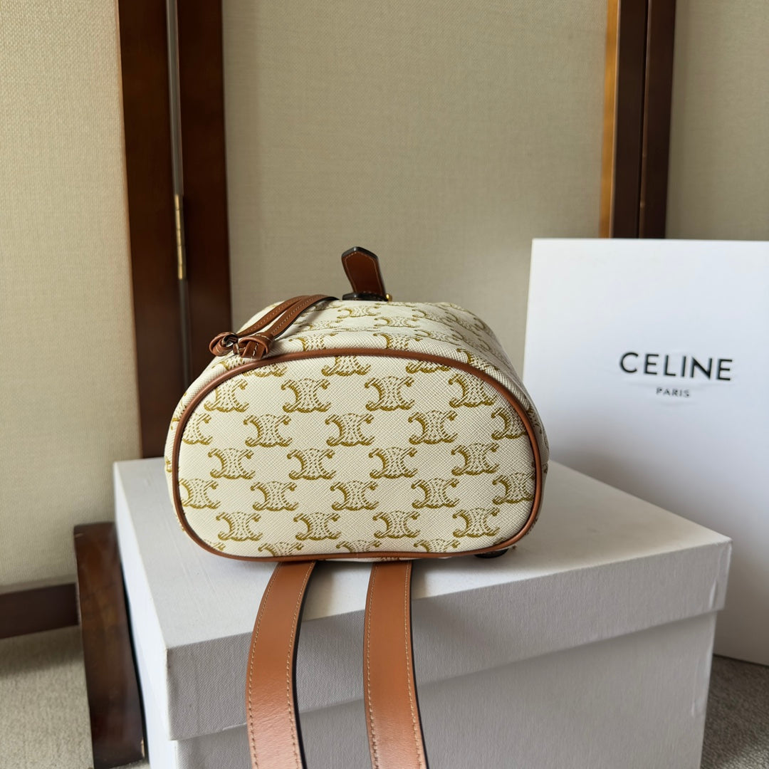 MOCHILA FOLCO PEQUEÑA 20 EN LONA TRIOMPHE BLANCA