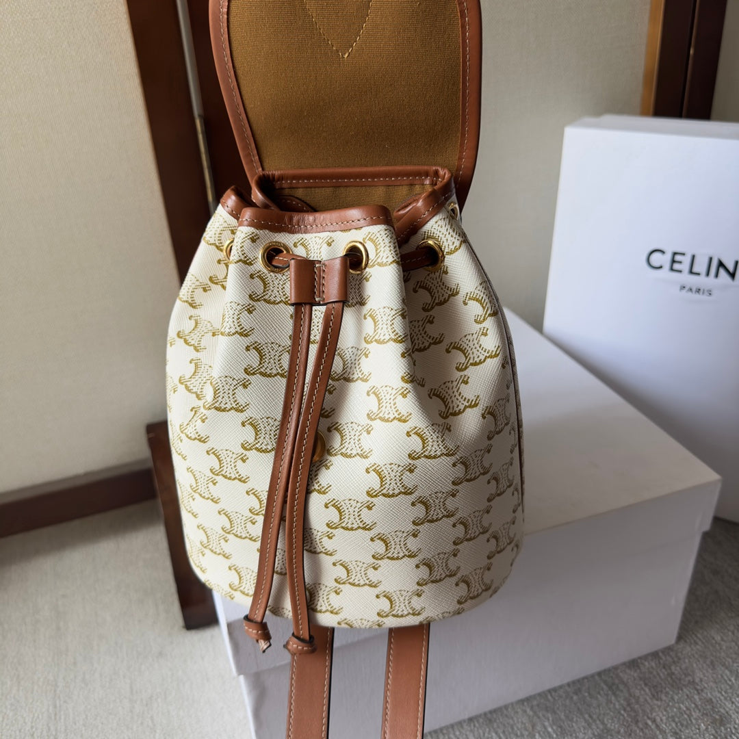 MOCHILA FOLCO PEQUEÑA 20 EN LONA TRIOMPHE BLANCA