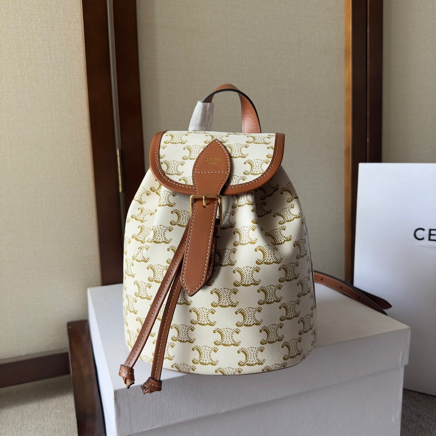 MOCHILA FOLCO PEQUEÑA 20 EN LONA TRIOMPHE BLANCA