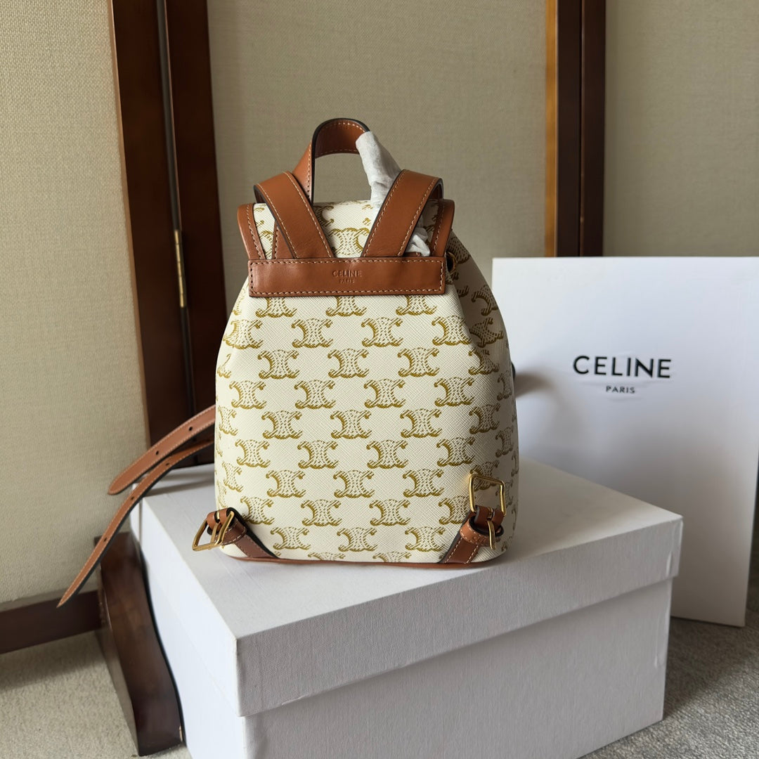 MOCHILA FOLCO PEQUEÑA 20 EN LONA TRIOMPHE BLANCA