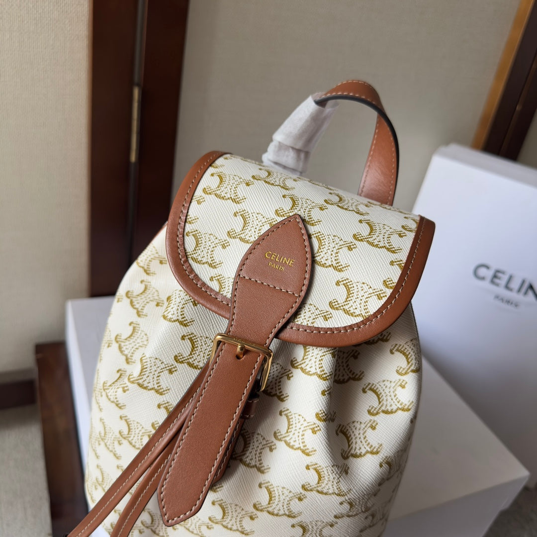 MOCHILA FOLCO PEQUEÑA 20 EN LONA TRIOMPHE BLANCA